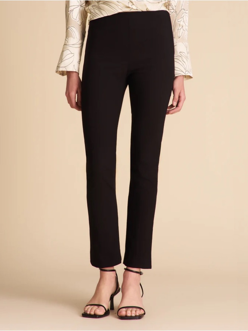 M.M.Lafleur - The Foster Cigarette Pant in Black With Front Seam - PowerStretch